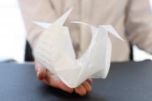Colile aeromorfe gonflabile se autoîmpăturesc în figuri origami complexe